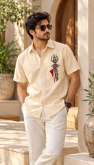 Trishool Damru Mythological Half Sleeves Shirt - XPSTHS