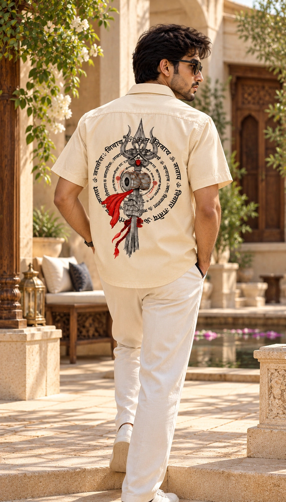 Trishool Damru Mythological Half Sleeves Shirt - XPSTHS