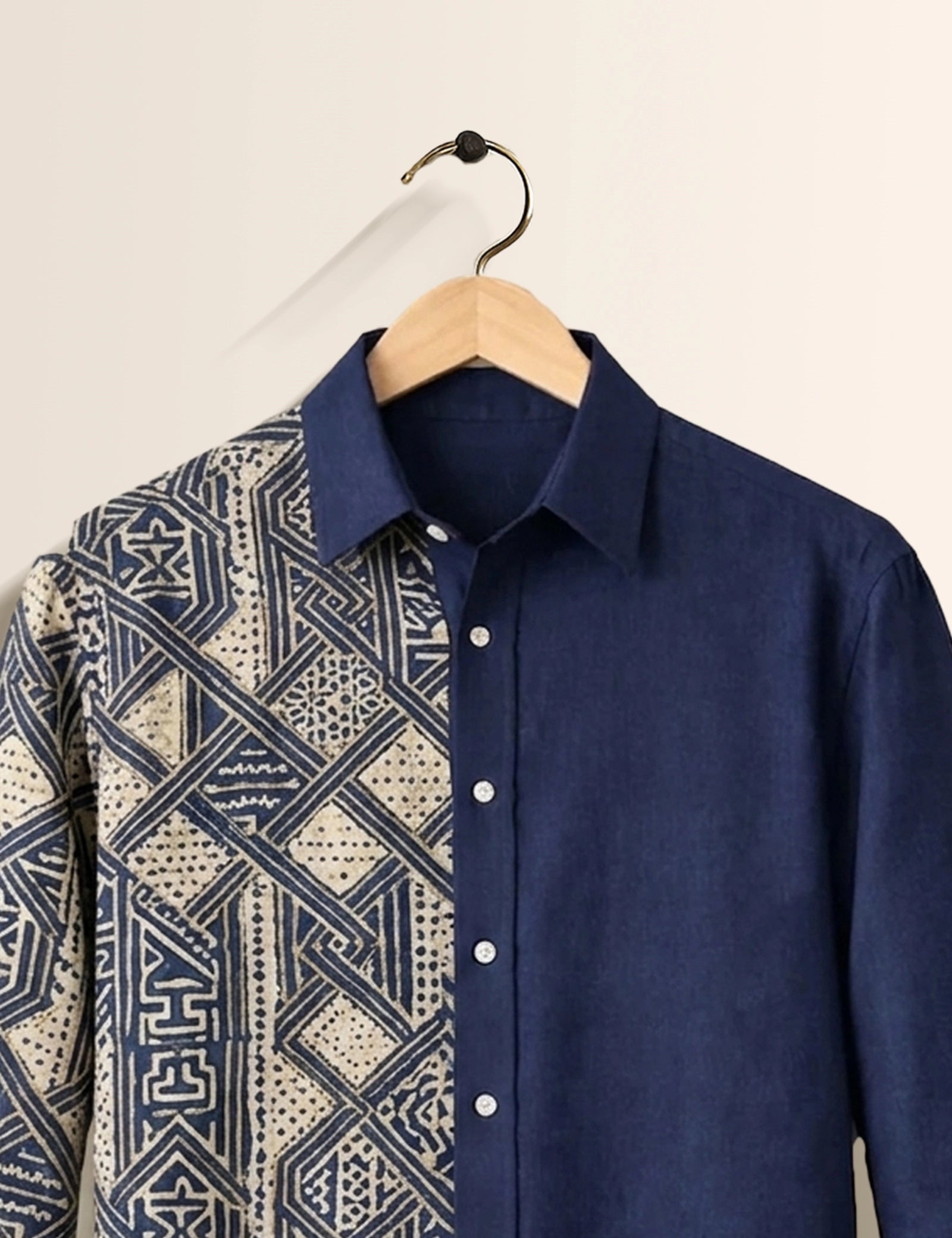 Navy Mandala Mens Classic Full Sleeves Shirt - XPST