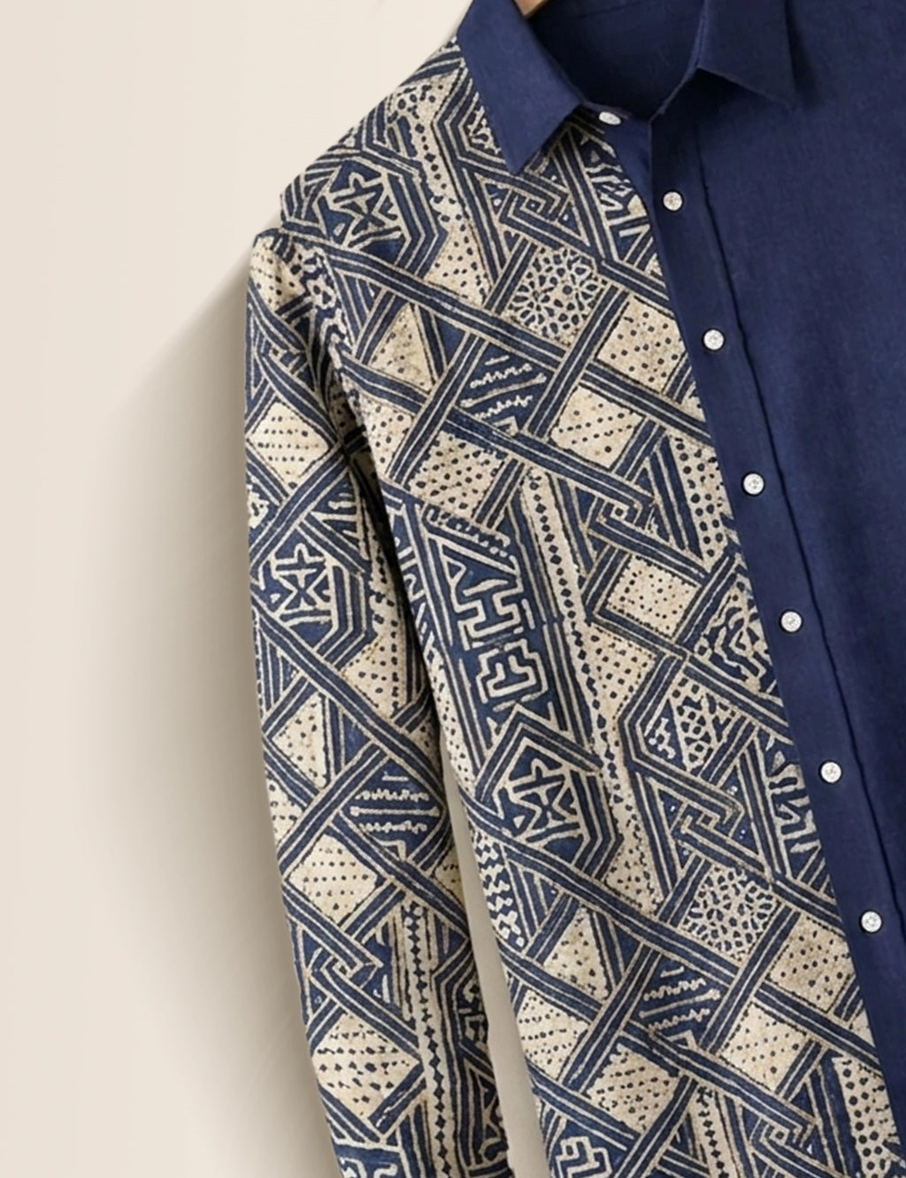 Navy Mandala Mens Classic Full Sleeves Shirt - XPST