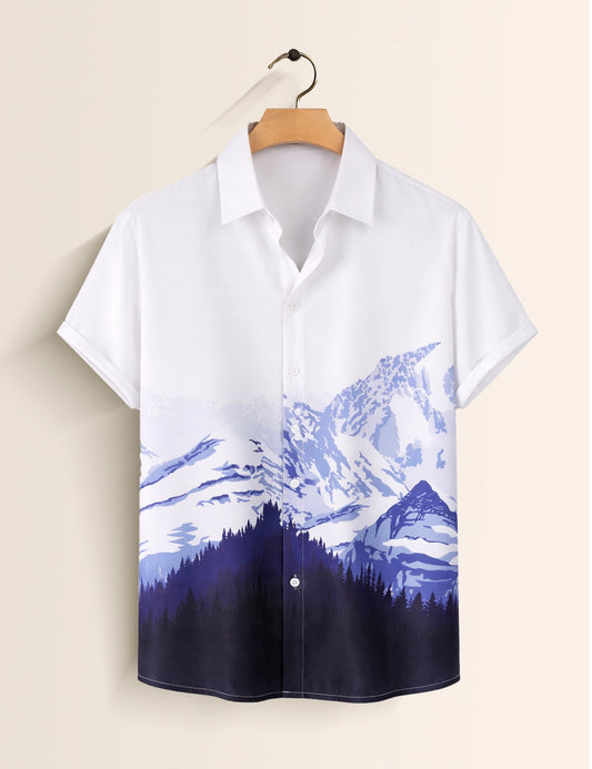 Navy Mountain Mens Classic Half Sleeves Shirt - XPST