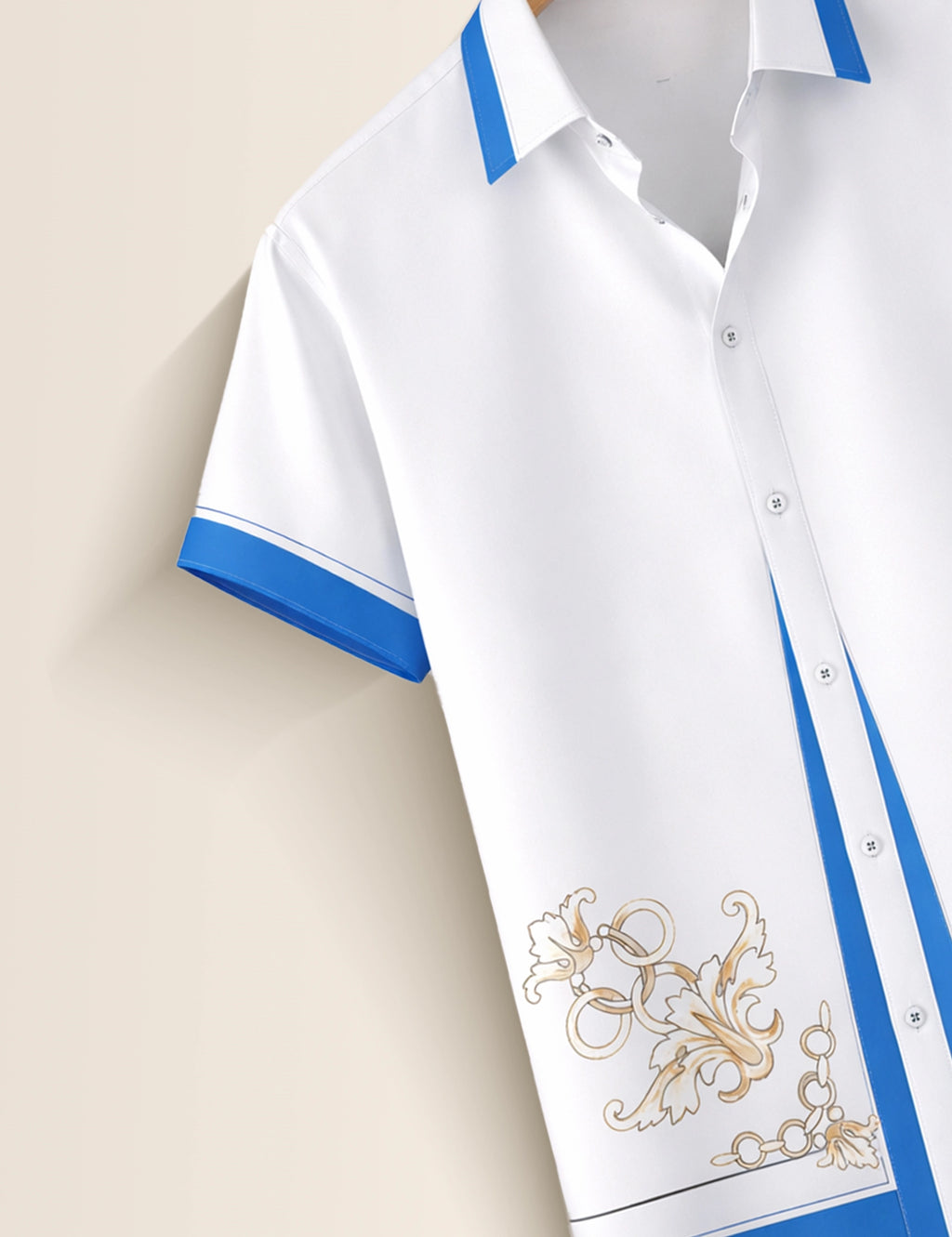 Outline Blue Mens Classic Half Sleeves Shirt - XPST