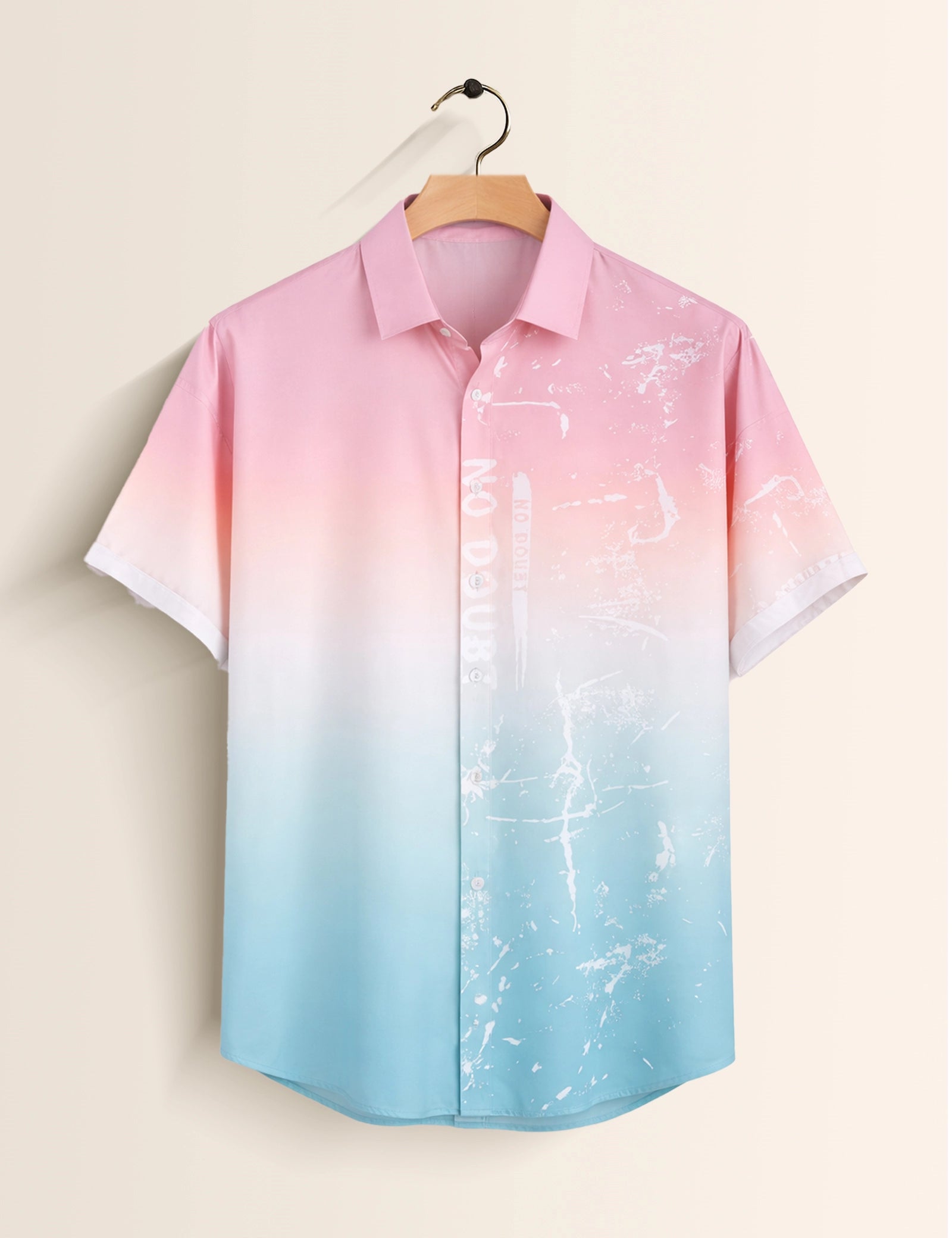 Pink Blue Shady Mens Classic Half Sleeves Shirt - XPST