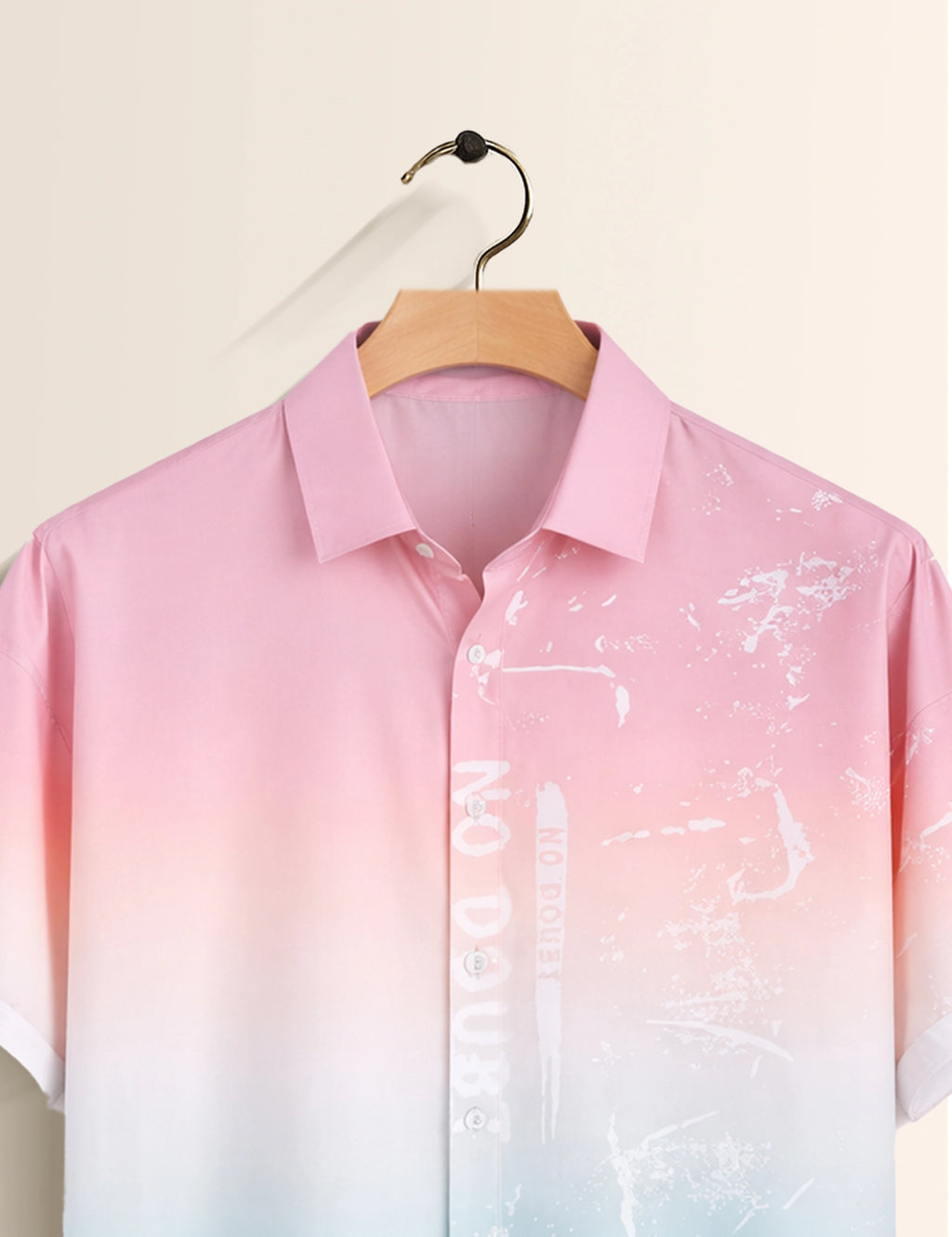 Pink Blue Shady Mens Classic Half Sleeves Shirt - XPST