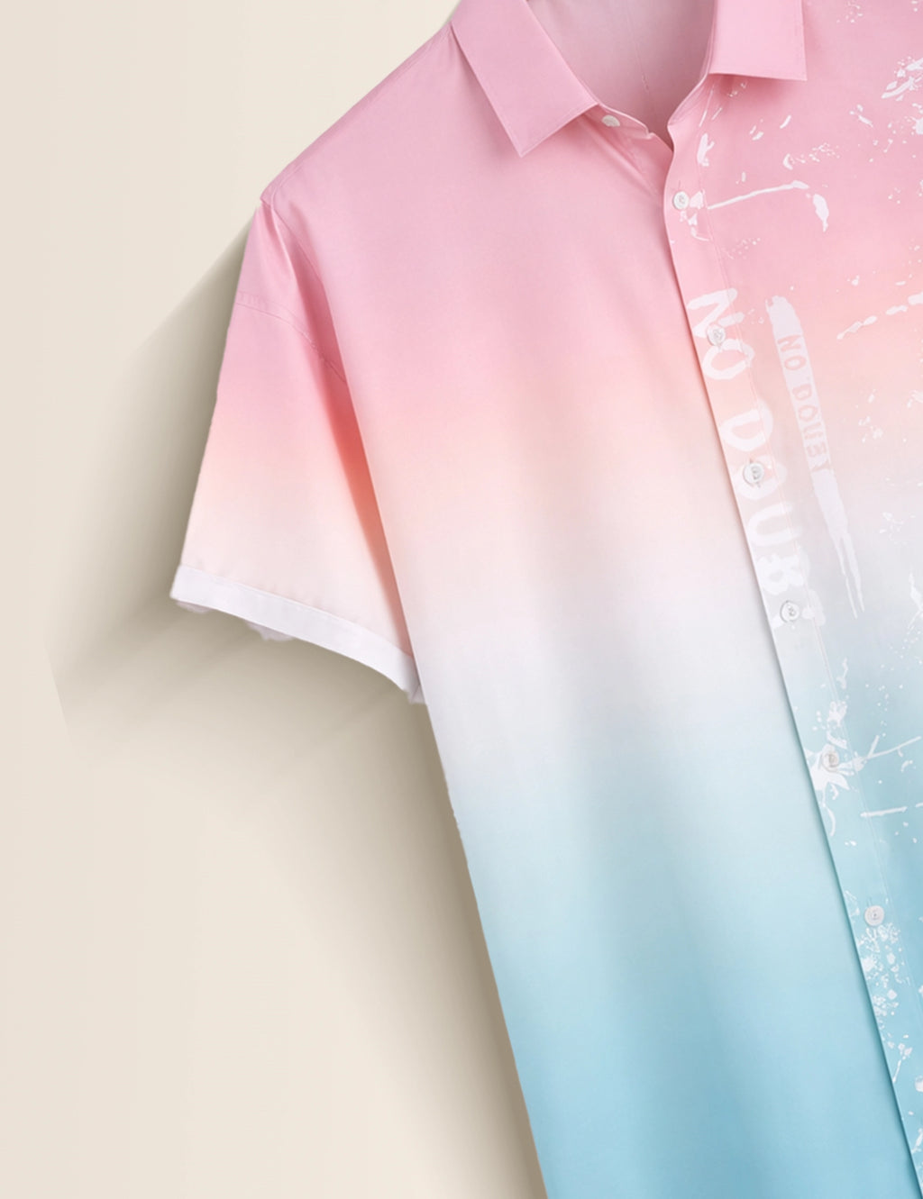 Pink Blue Shady Mens Classic Half Sleeves Shirt - XPST