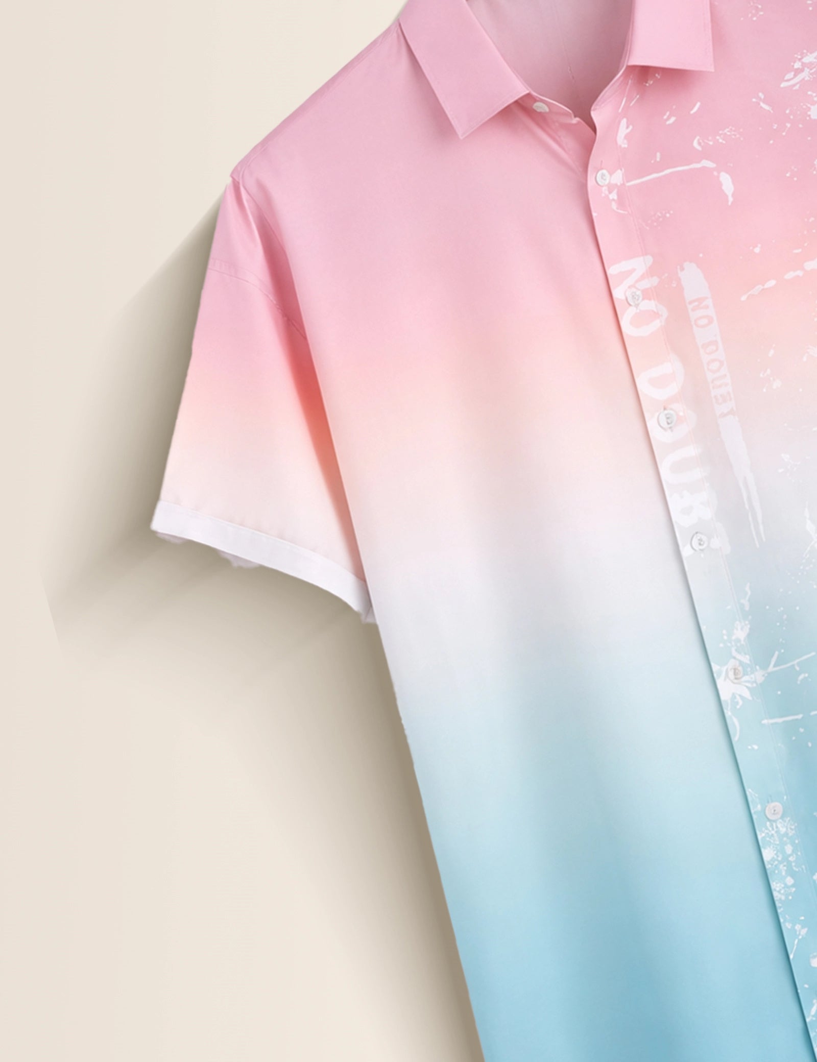 Pink Blue Shady Mens Classic Half Sleeves Shirt - XPST