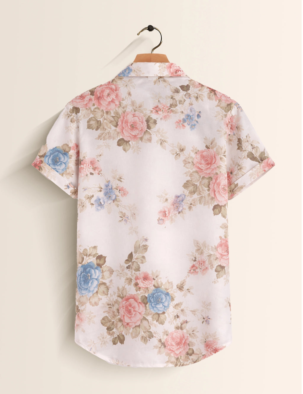 Pink Flowery Mens Classic Half Sleeves Shirt - XPST