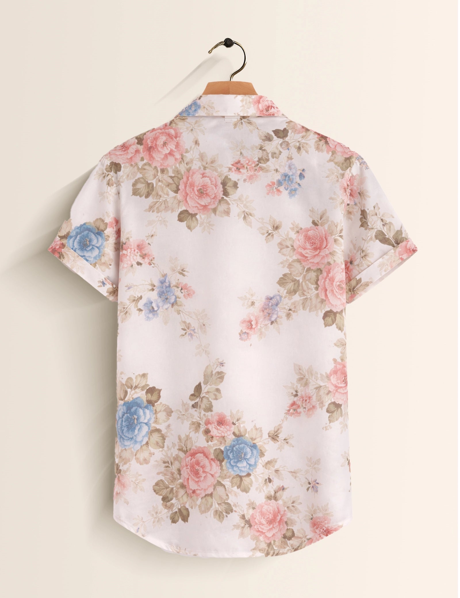 Pink Flowery Mens Classic Half Sleeves Shirt - XPST
