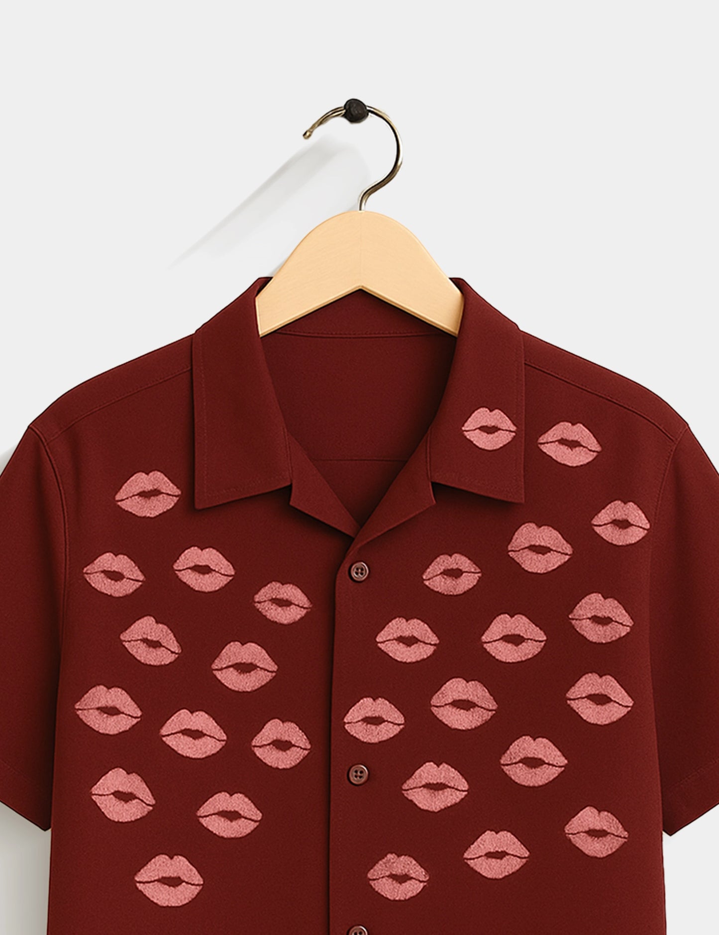 Red Lipstick Printed Essential Everyday Cotton Shirt for Men - XPST