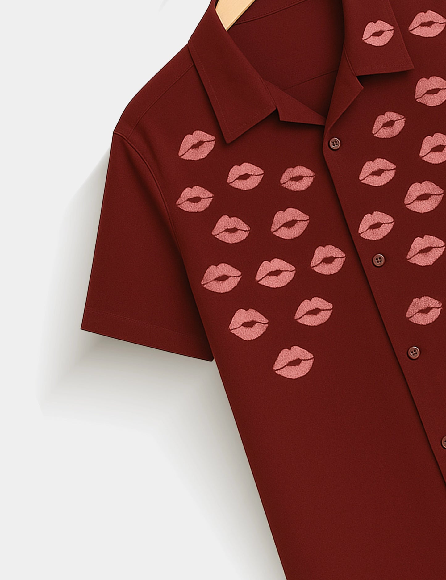Red Lipstick Printed Essential Everyday Cotton Shirt for Men - XPST