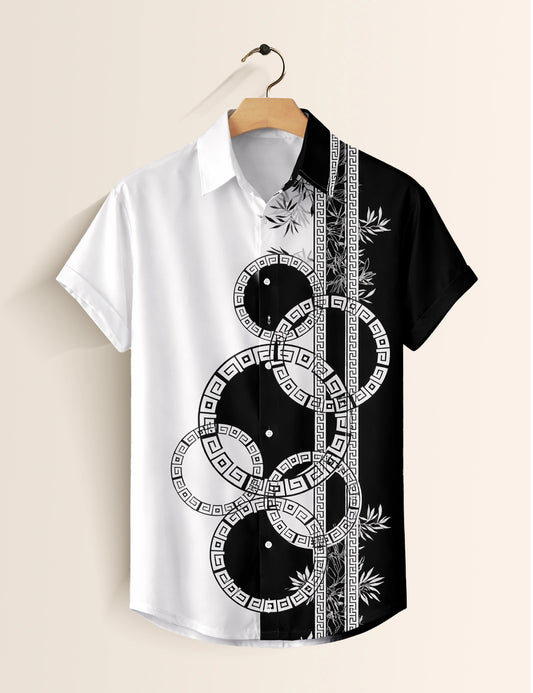 Round Mandala Mens Classic Half Sleeves Shirt - XPST