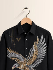 Black Eagle Street Style Men’s Premium Full-Sleeve Shirt - XPST