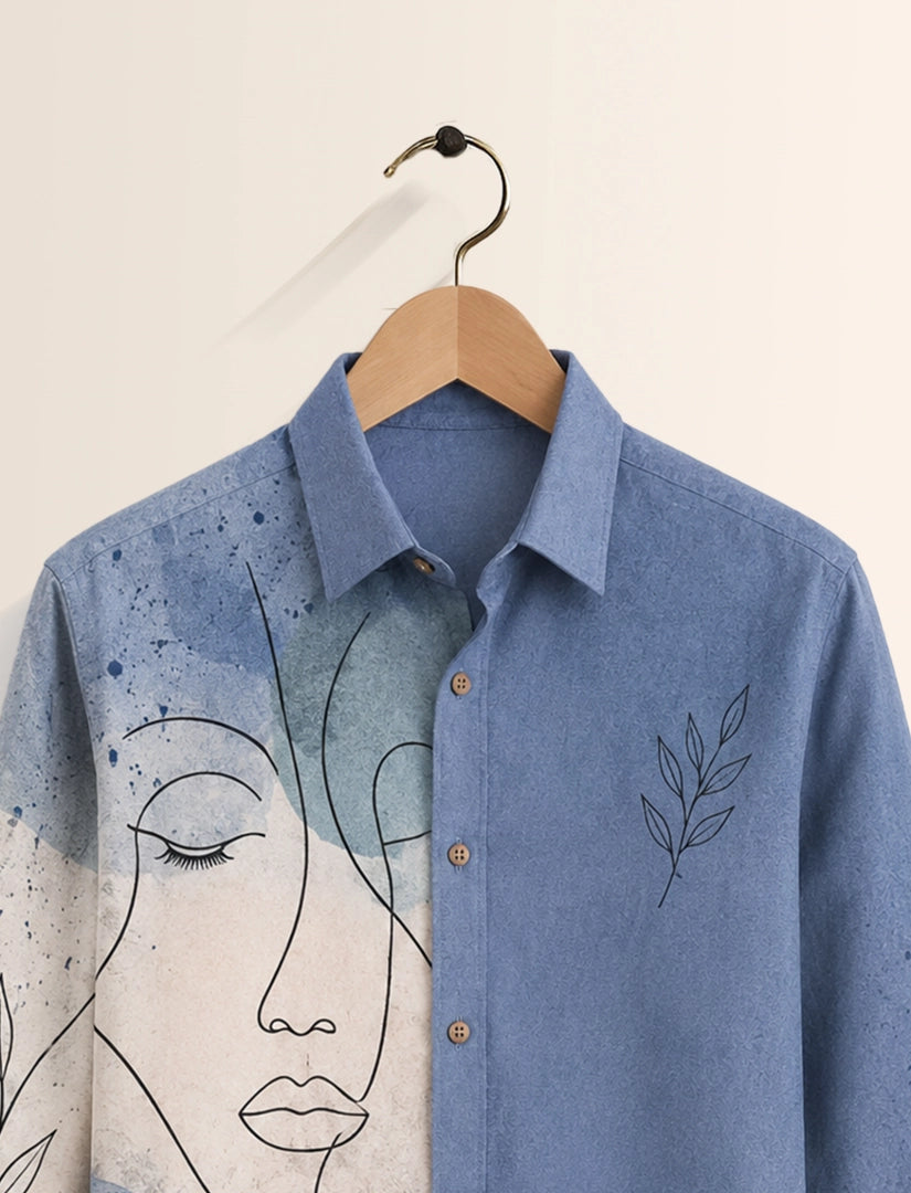 Blue Face Street Style Men’s Premium Full-Sleeve Shirt - XPST