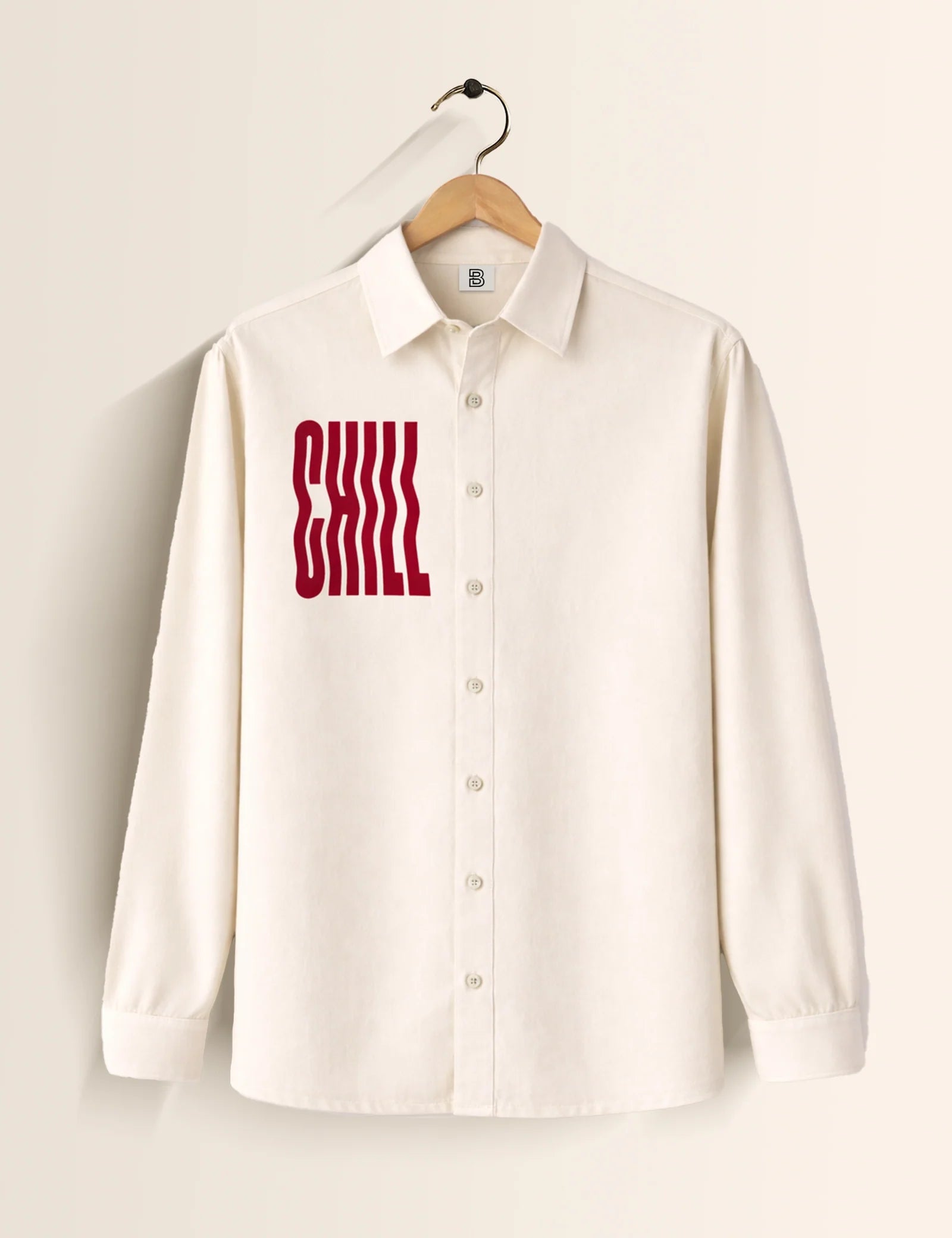 Cream Chill Street Style Men’s Premium Full-Sleeve Shirt - XPST
