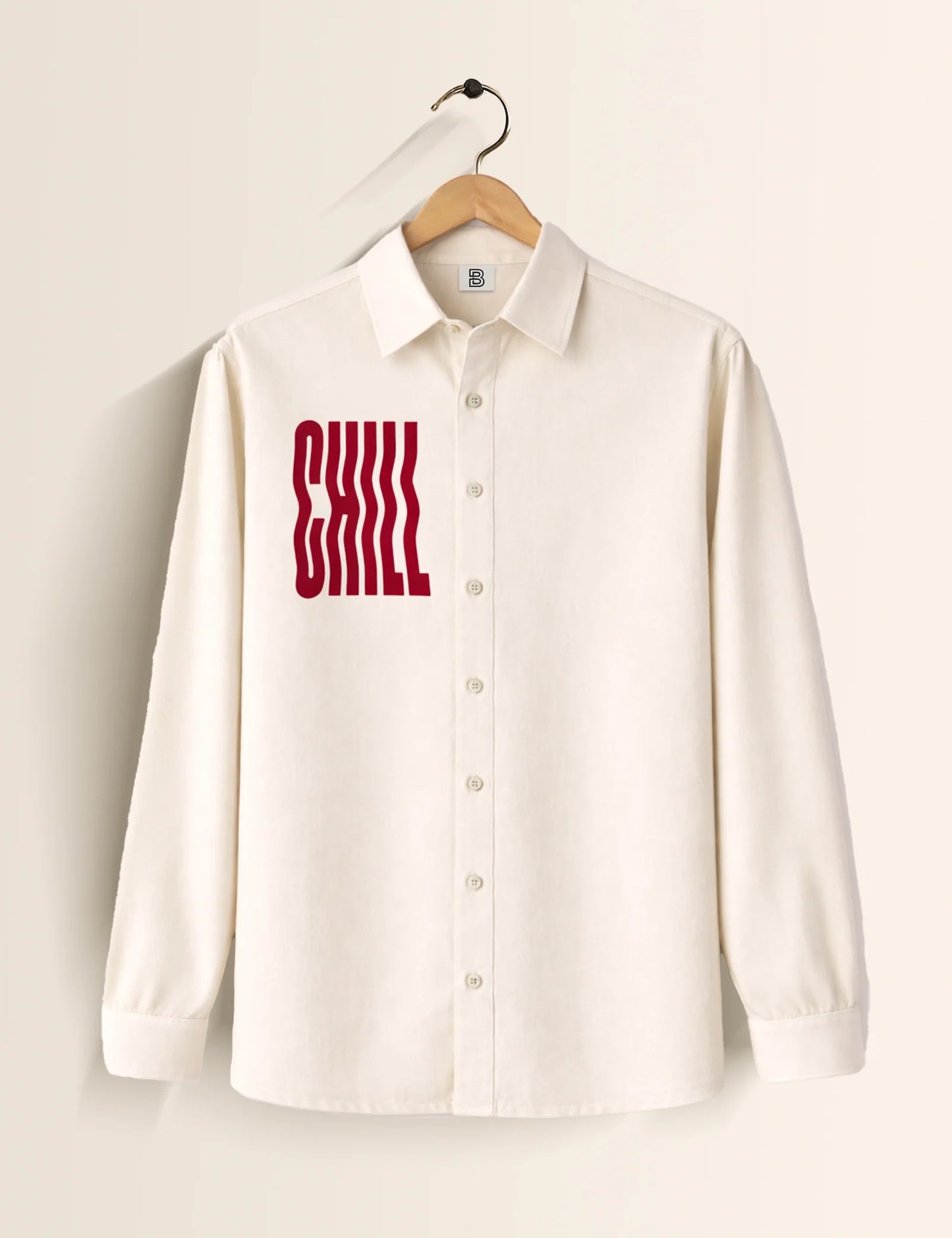 Cream Chill Street Style Men’s Premium Full-Sleeve Shirt - XPST