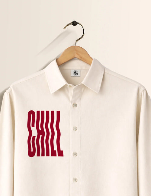 Cream Chill Street Style Men’s Premium Full-Sleeve Shirt - XPST