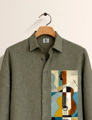 Green Guitar Street Style Men’s Premium Full-Sleeve Shirt - XPST