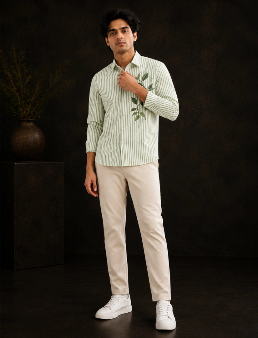 Green Line Street Style Men’s Premium Full-Sleeve Shirt - XPST