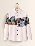 Ivory Floral Street Style Men’s Premium Full-Sleeve Shirt - XPST