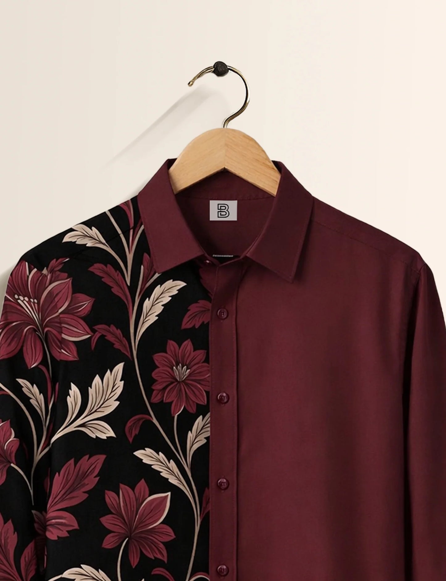 Maroon Mandala Street Style Men’s Premium Full-Sleeve Shirt - XPST