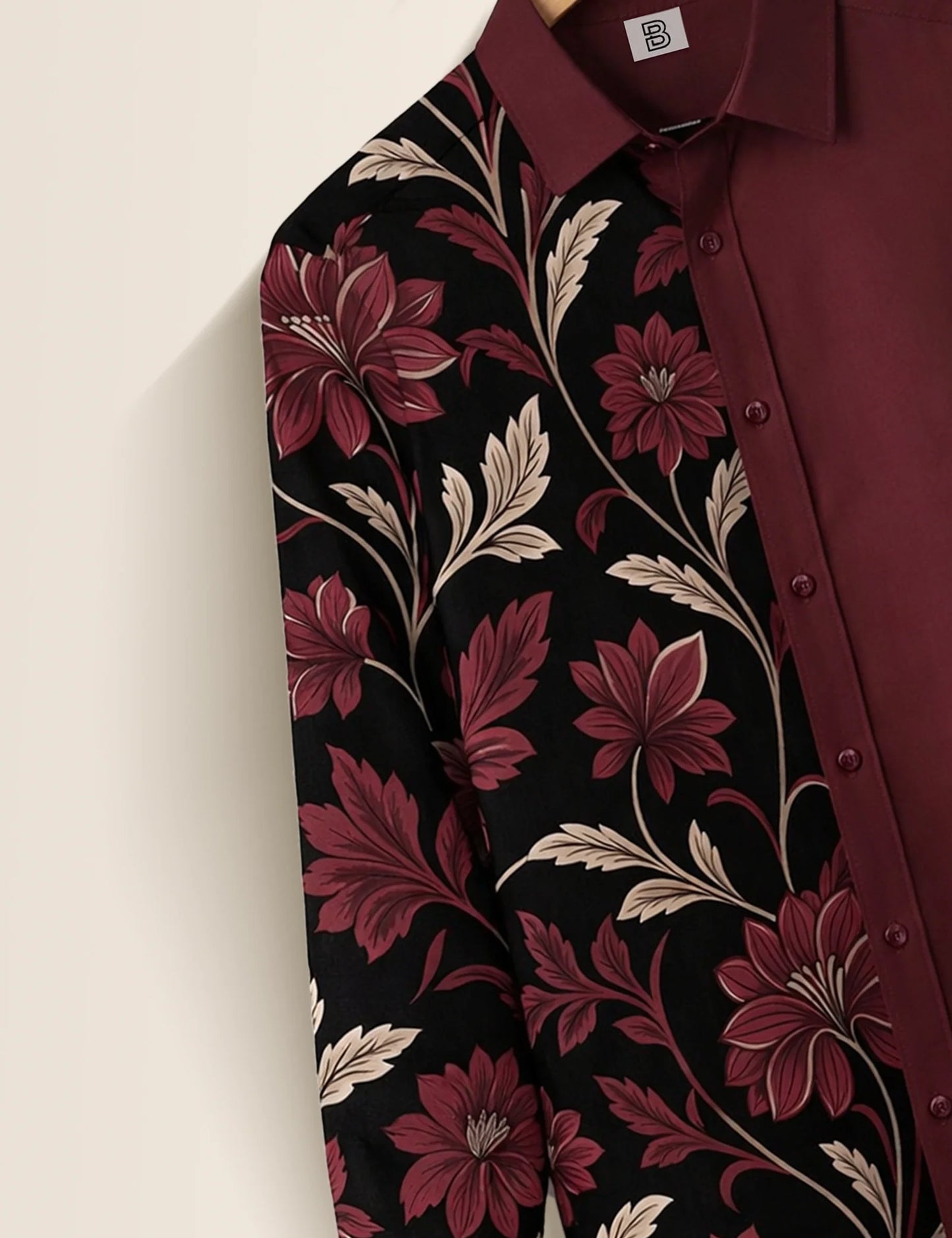 Maroon Mandala Street Style Men’s Premium Full-Sleeve Shirt - XPST