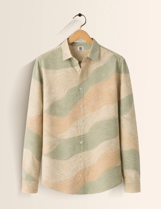 Multi Wave Street Style Men’s Premium Full-Sleeve Shirt - XPST