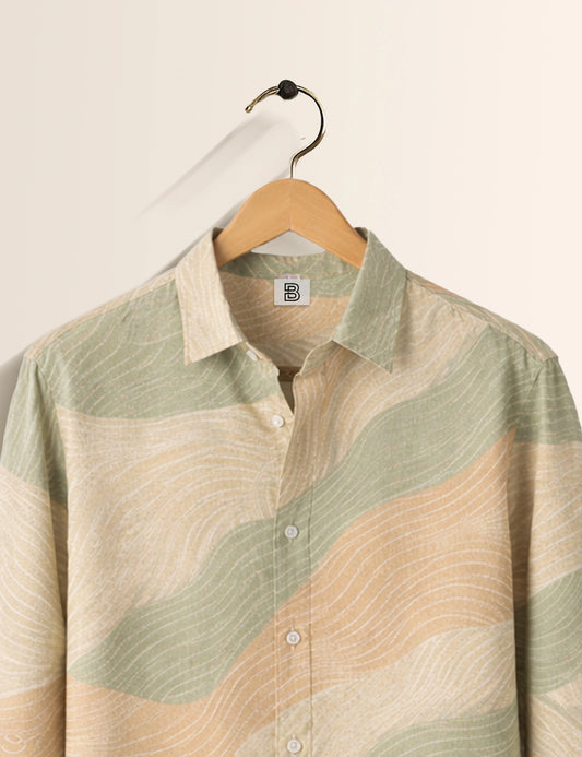 Multi Wave Street Style Men’s Premium Full-Sleeve Shirt - XPST
