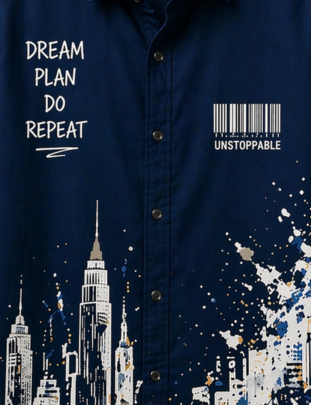 Navy Unstoppable Street Style Men’s Premium Full-Sleeve Shirt - XPST
