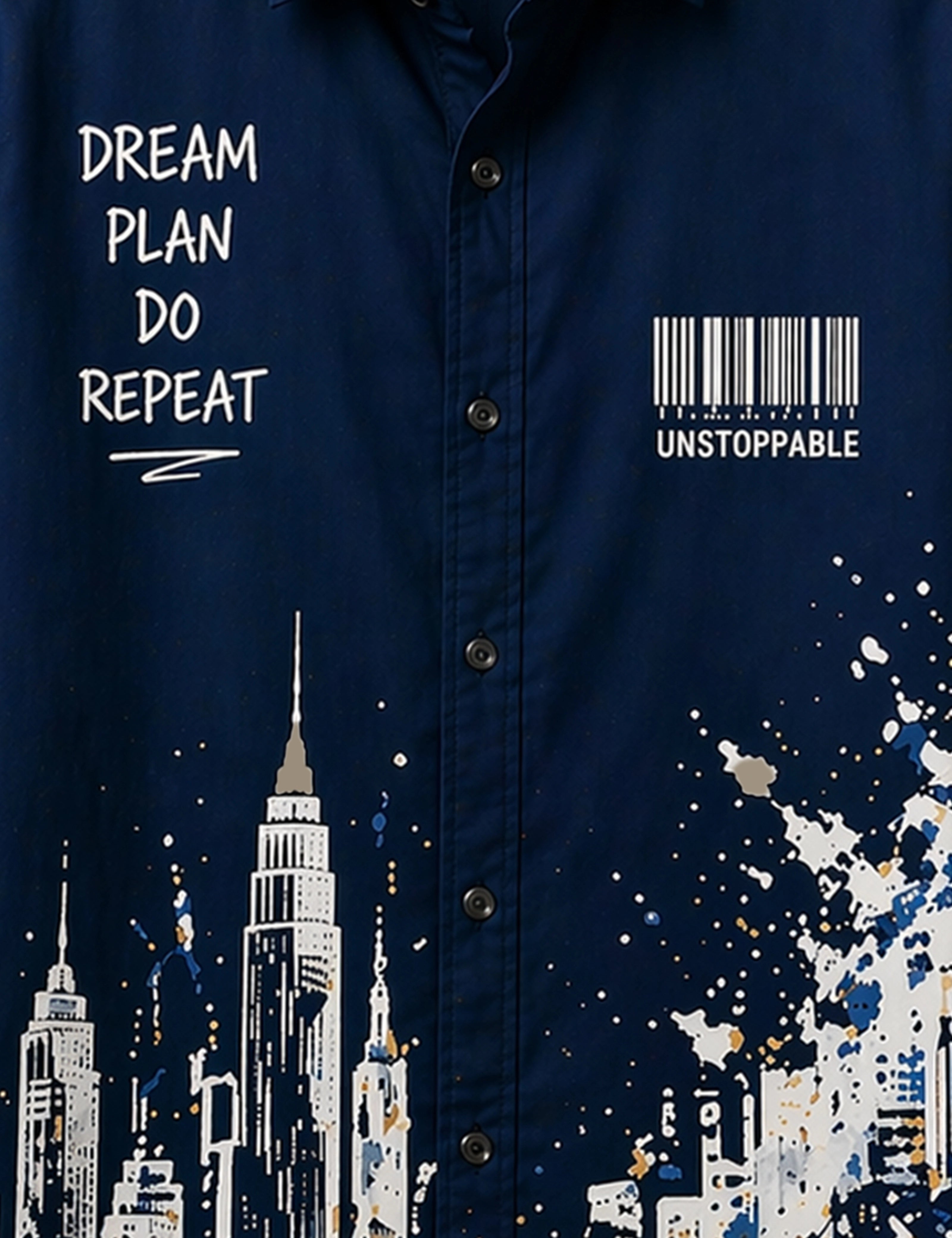 Navy Unstoppable Street Style Men’s Premium Full-Sleeve Shirt - XPST