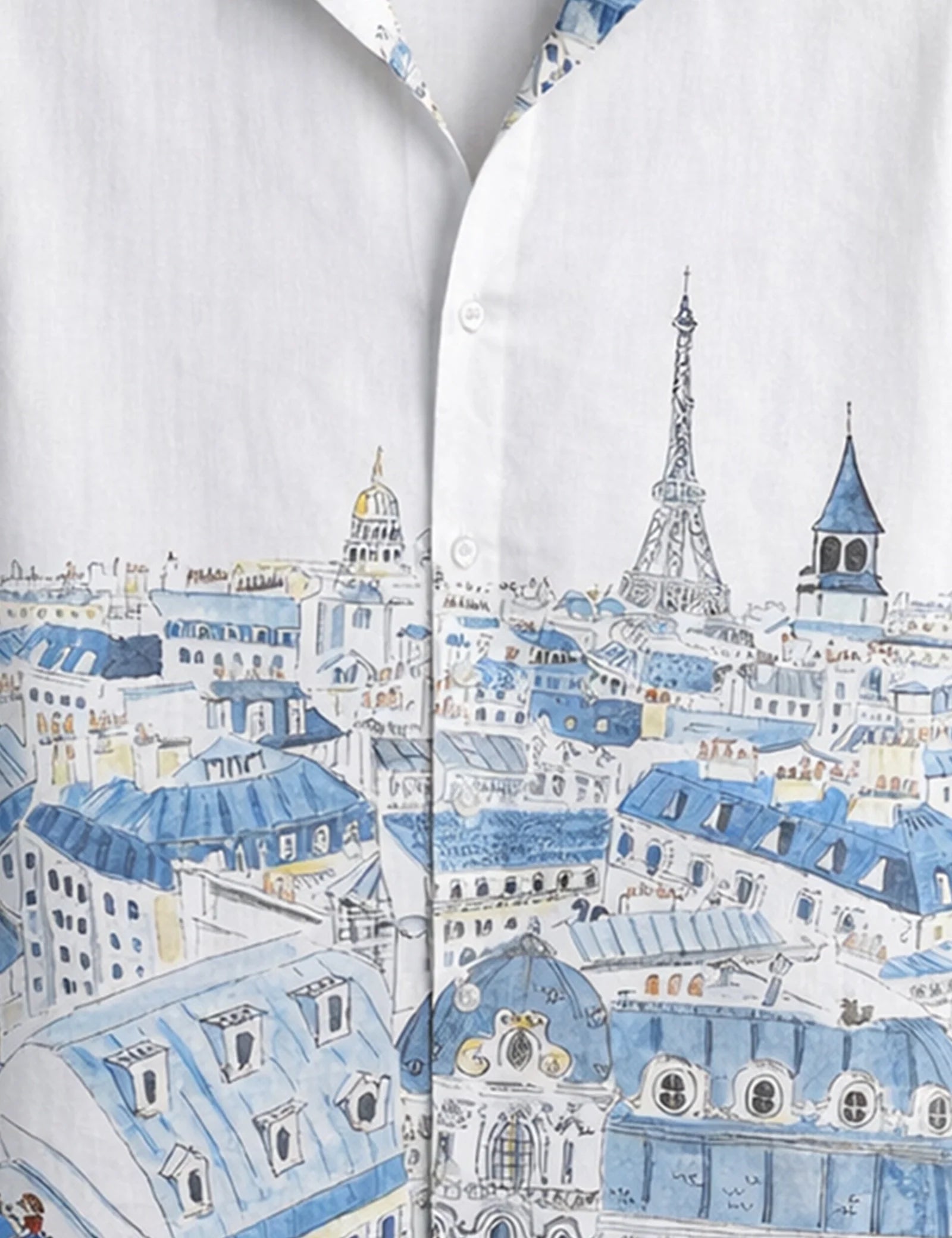 White Paris Street Style Men’s Premium Full-Sleeve Shirt - XPST