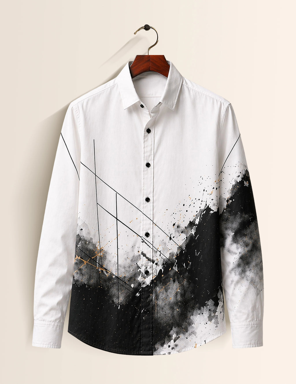 White Scratch Street Style Men’s Premium Full-Sleeve Shirt - XPST