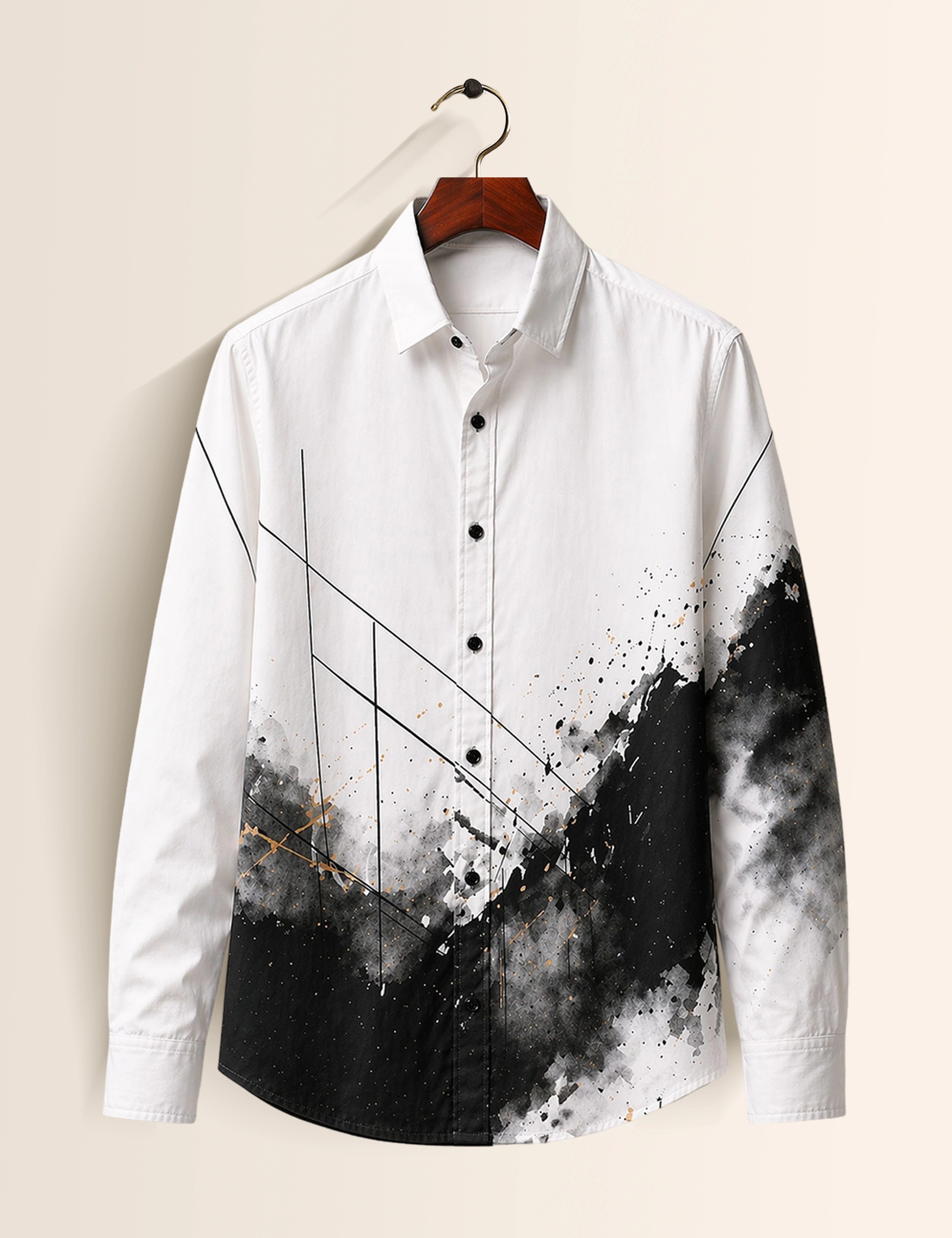White Scratch Street Style Men’s Premium Full-Sleeve Shirt - XPST
