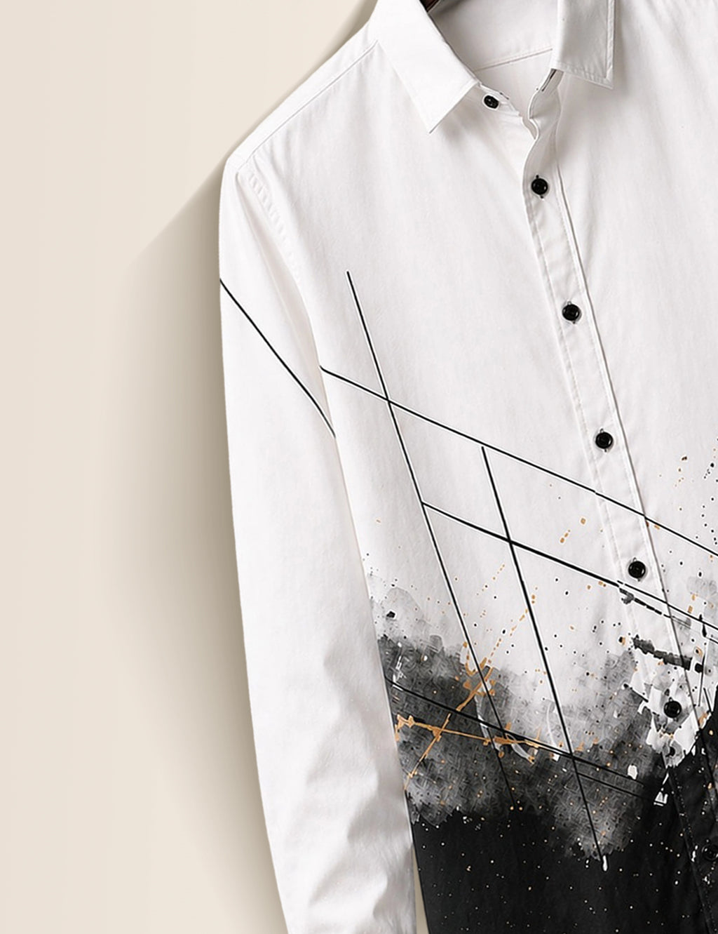 White Scratch Street Style Men’s Premium Full-Sleeve Shirt - XPST
