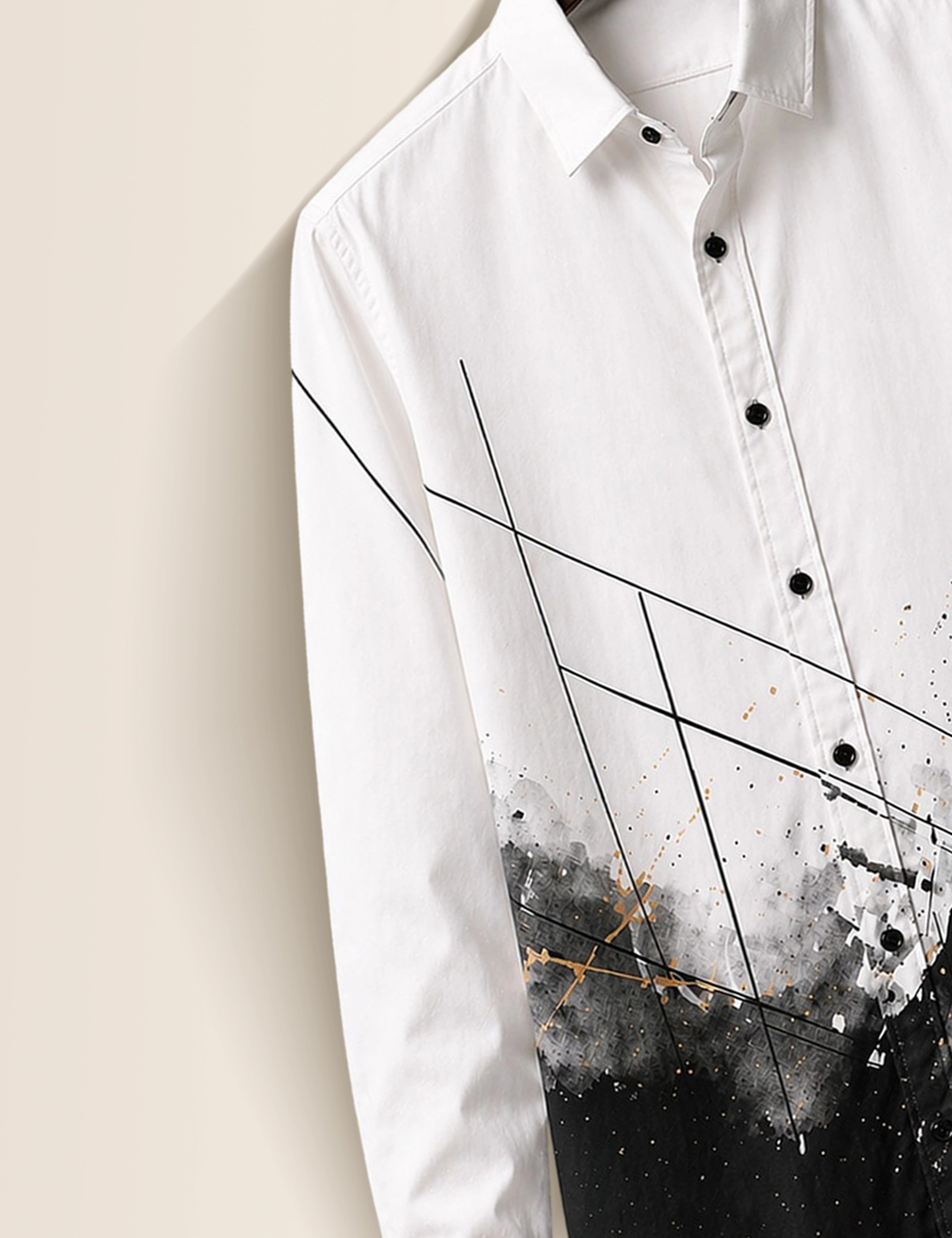 White Scratch Street Style Men’s Premium Full-Sleeve Shirt - XPST