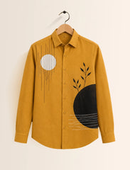 Yellow Circle Street Style Men’s Premium Full-Sleeve Shirt - XPST
