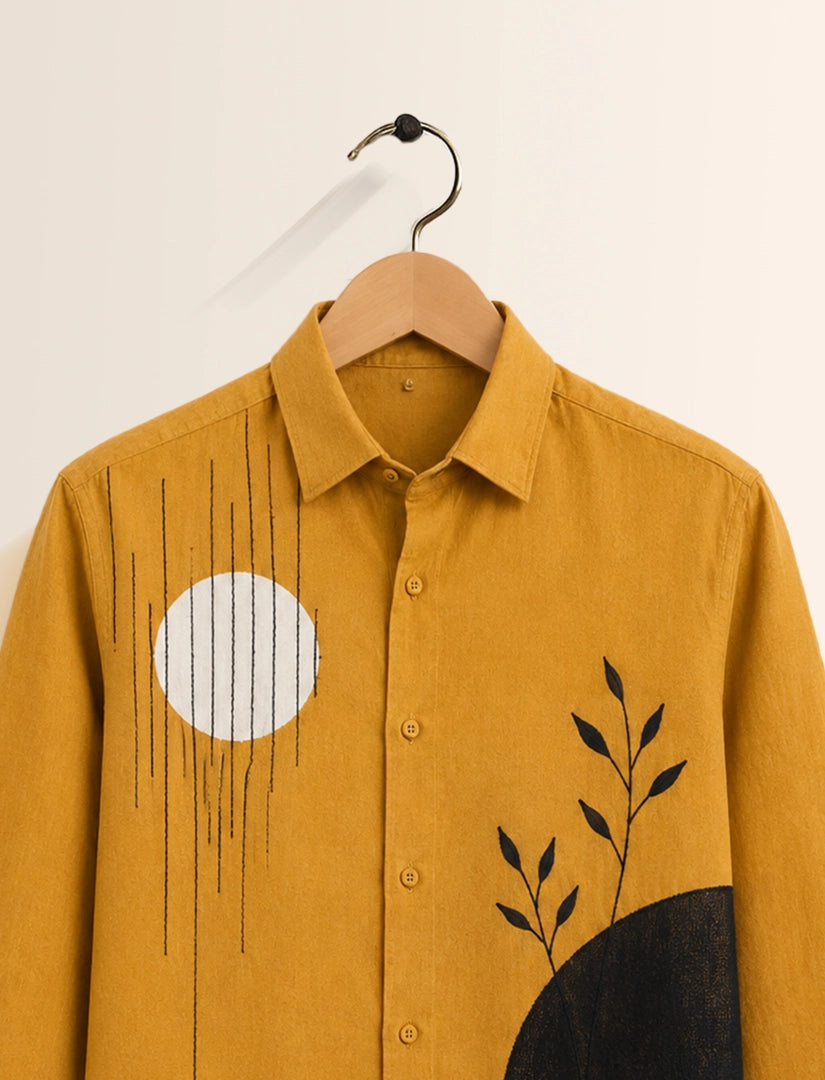 Yellow Circle Street Style Men’s Premium Full-Sleeve Shirt - XPST