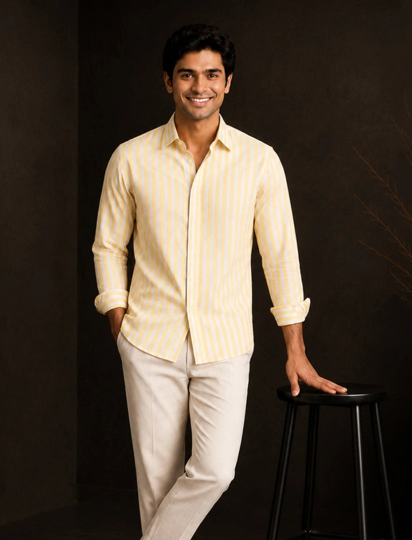 Yellow Lining Street Style Men’s Premium Full-Sleeve Shirt - XPST