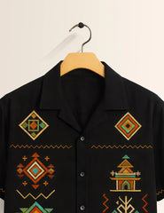 Triangle Black Printed Boys Half Sleeves Shirts - XPST