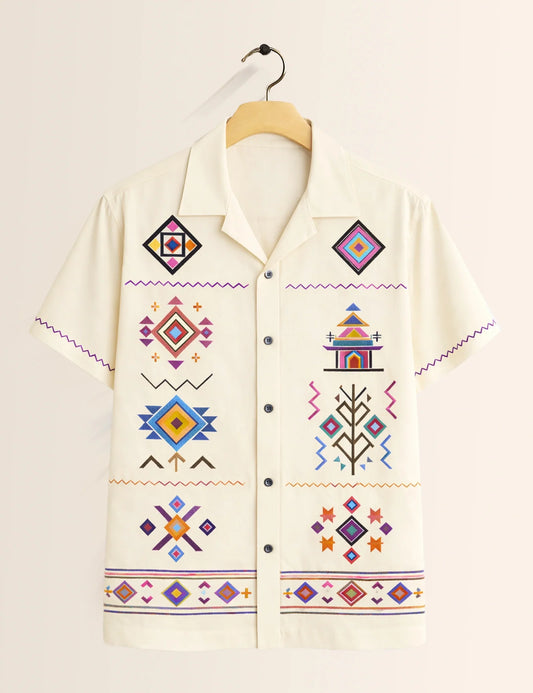 Triangle Multi Printed Boys Half Sleeves Shirts - XPST