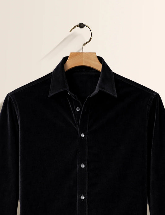 Black Color Premium Signature Shirt – Elegant Texture & Luxurious Finish - XPST