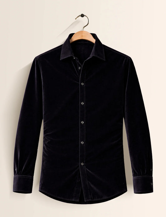 Black Color Premium Signature Shirt – Elegant Texture & Luxurious Finish - XPST