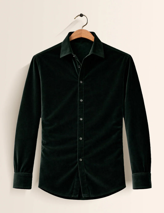 Bottle Green Color Premium Signature Shirt – Elegant Texture & Luxurious Finish - XPST