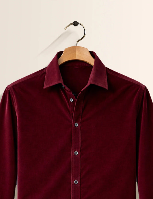 Maroon Premium Signature Shirt – Elegant Texture & Luxurious Finish - XPST