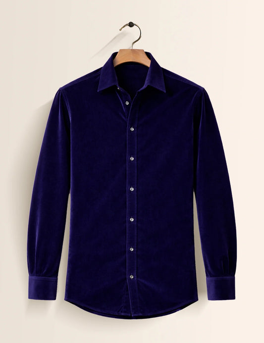 Navy Blue Premium Signature Shirt – Elegant Texture & Luxurious Finish - XPST