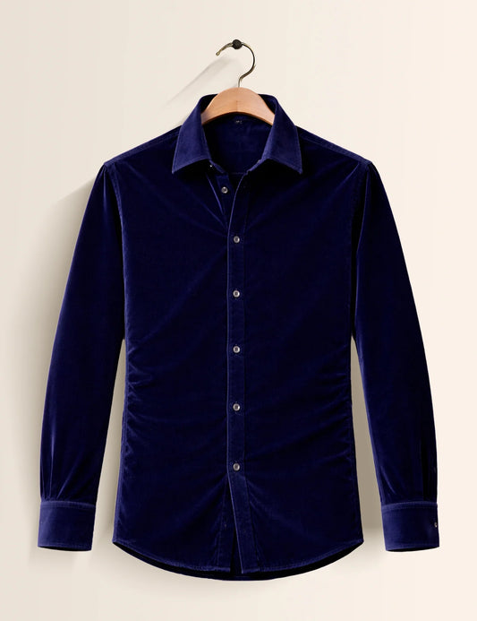 Navy Blue Premium Signature Shirt – Elegant Texture & Luxurious Finish - XPST