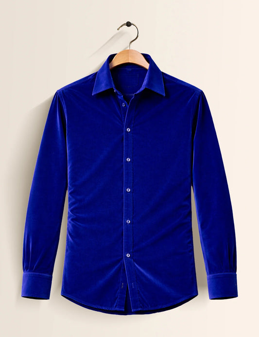 Navy Blue Premium Signature Shirt – Elegant Texture & Luxurious Finish - XPST