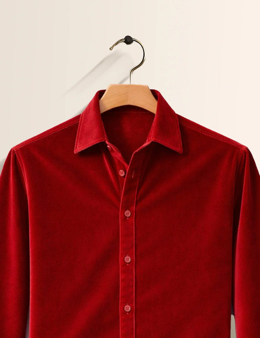 Red Premium Signature Shirt – Elegant Texture & Luxurious Finish - XPST