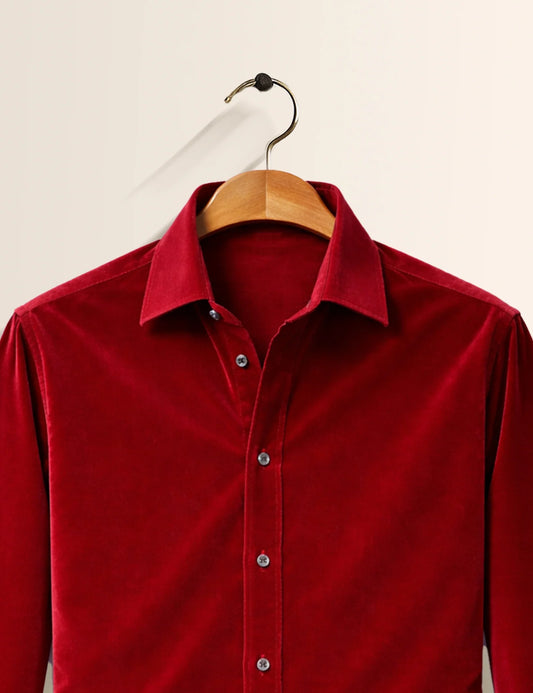 Red Premium Signature Shirt – Elegant Texture & Luxurious Finish - XPST