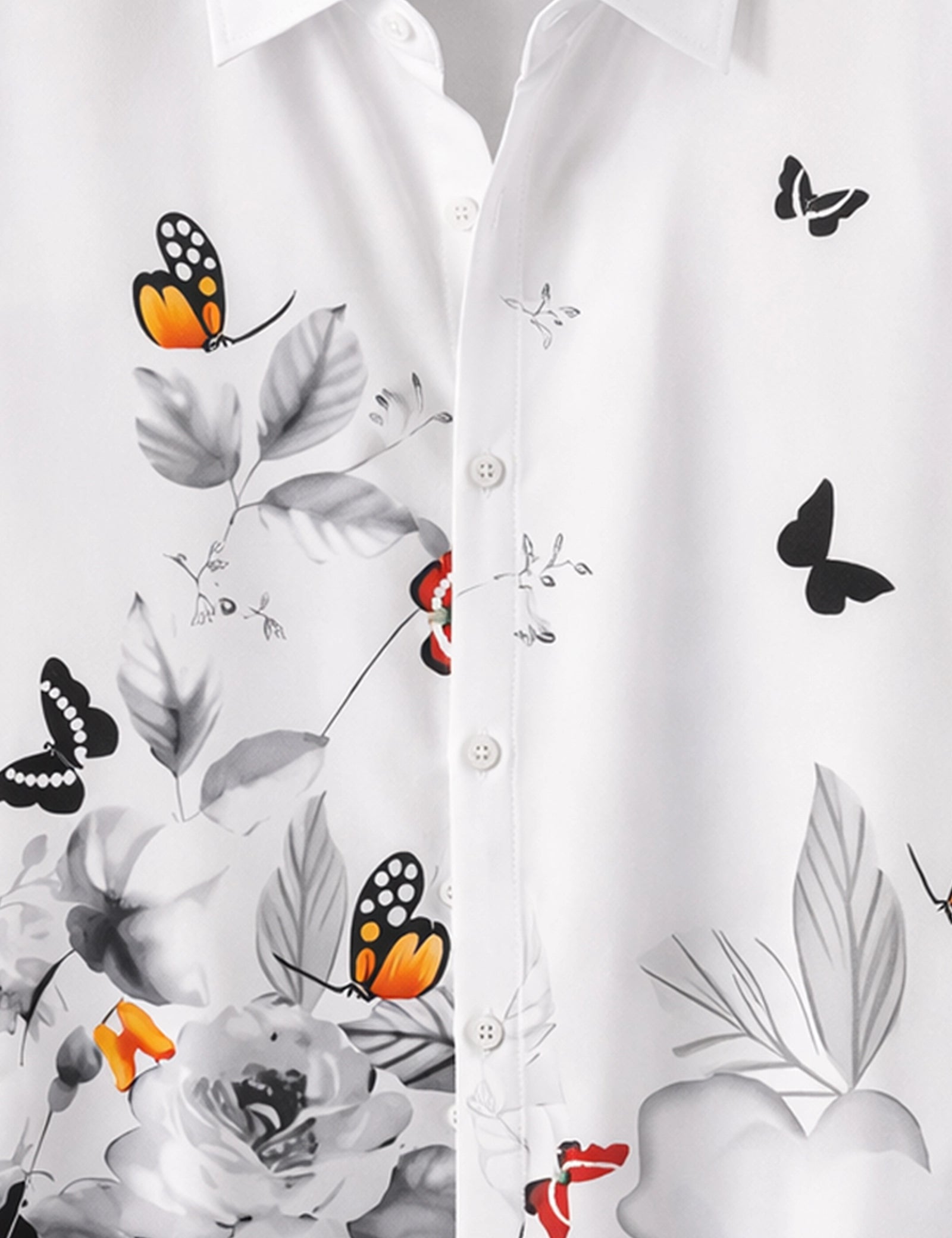 White Butterfly Mens Classic Half Sleeves Shirt - XPST