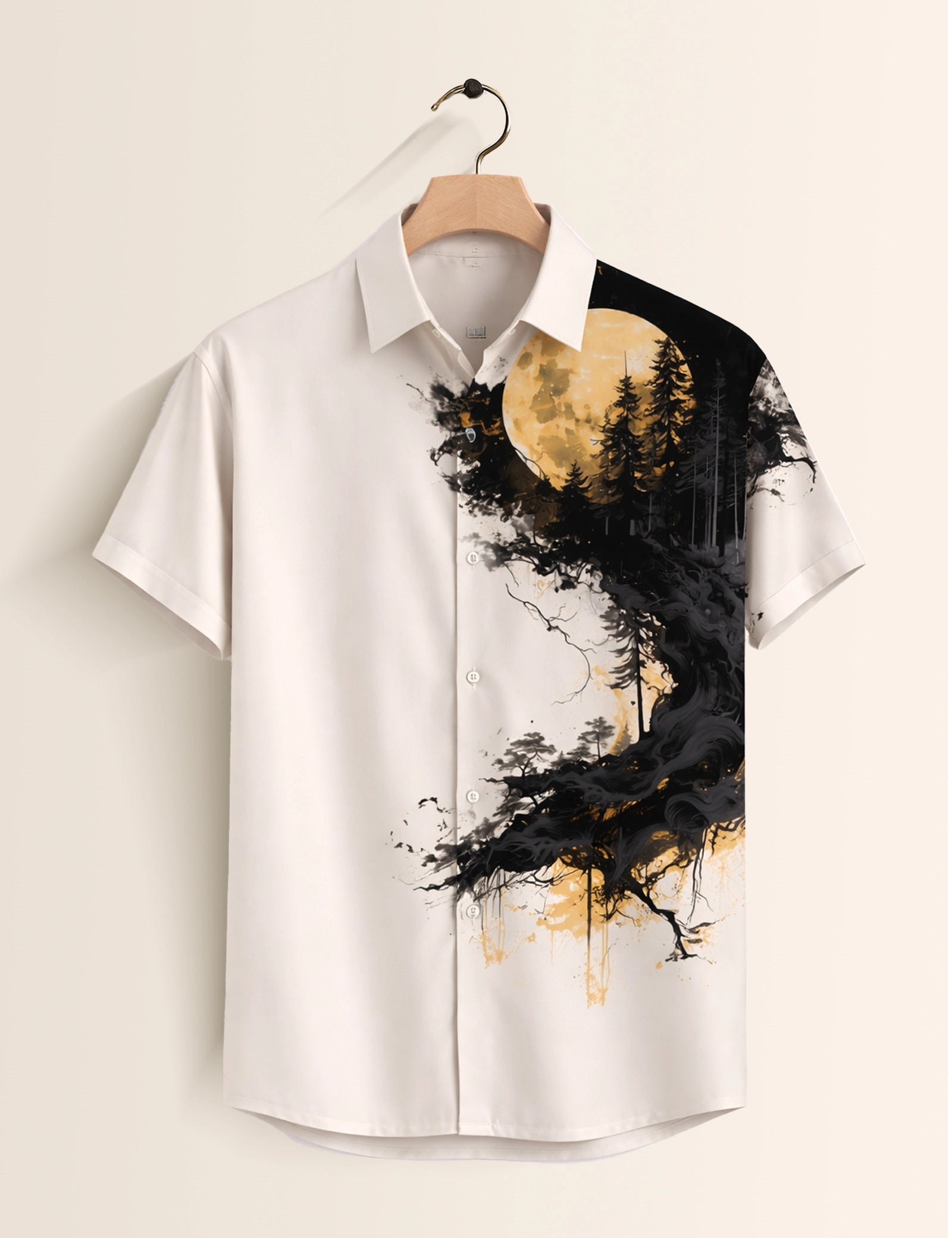 White Moon Mens Classic Half Sleeves Shirt - XPST